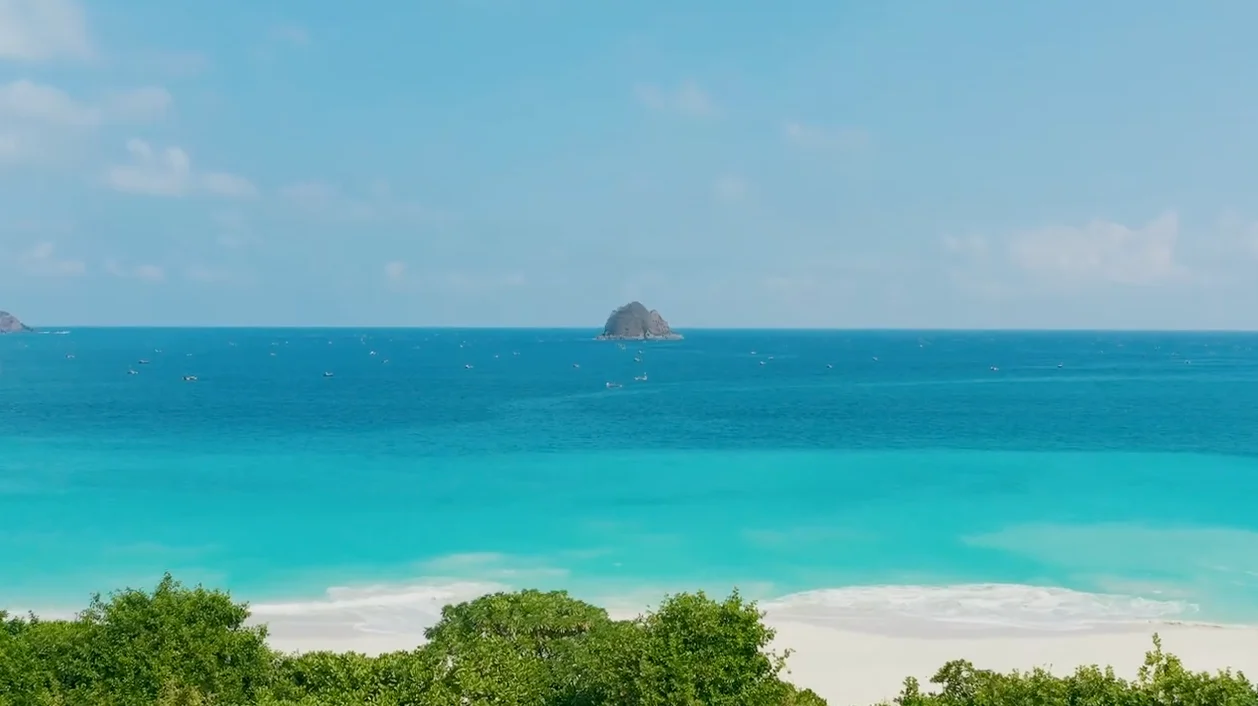 Serangan Beach - blue water and white sands